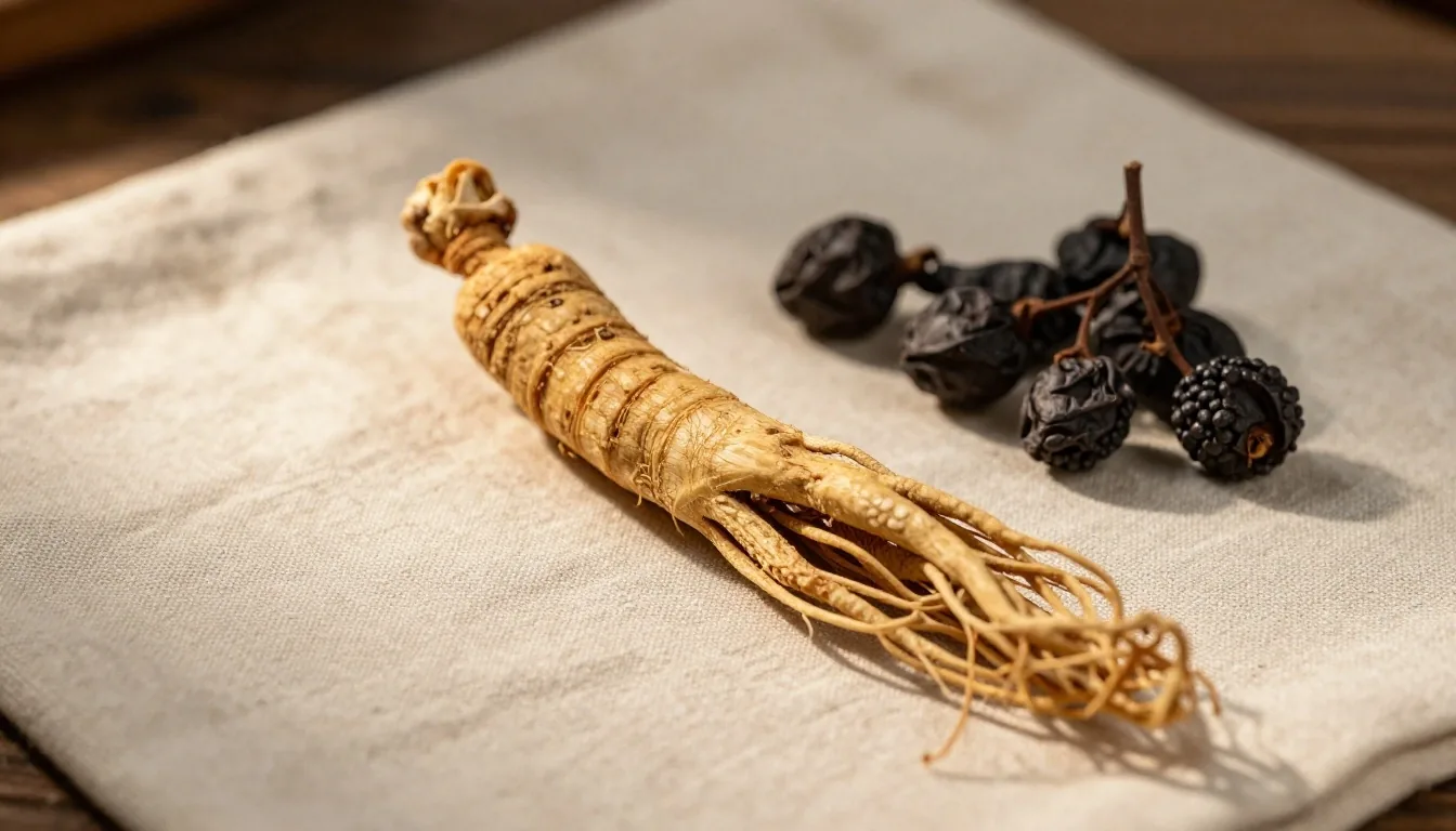 Dried botanical specimens on warm linen