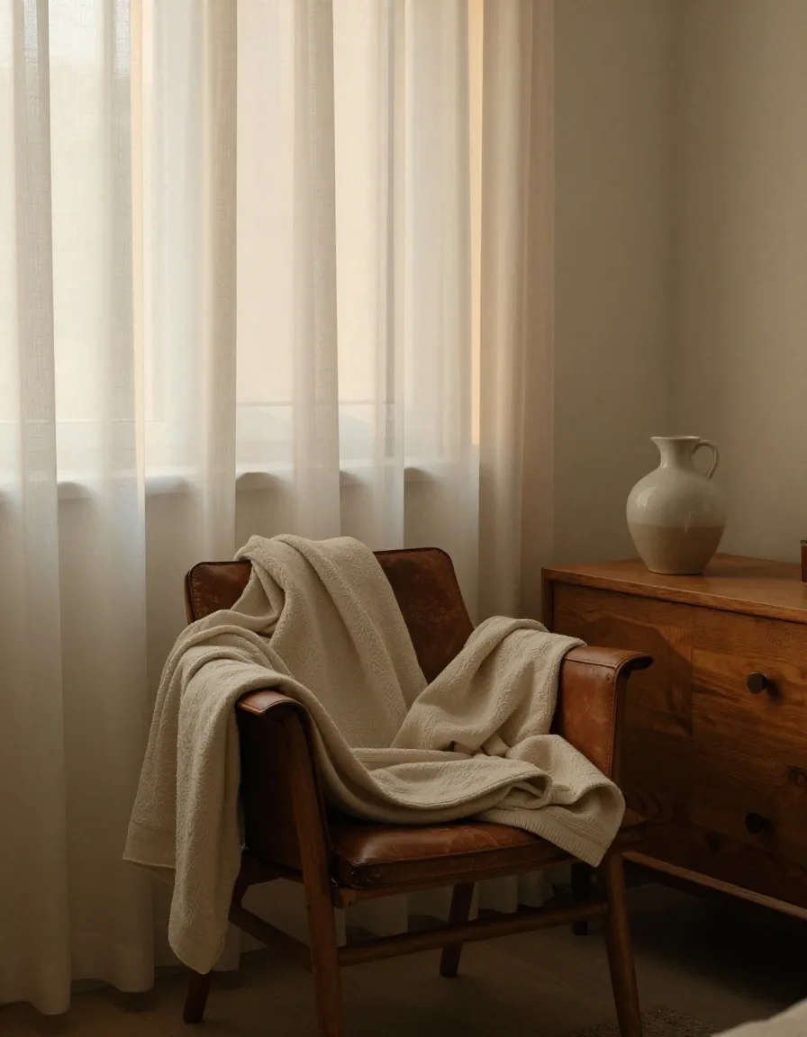 Morning bedroom scene with natural light